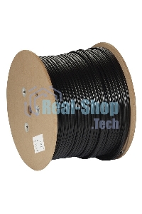 Кабель Exegate FTP 4 пары кат.5e медь, экран, внешн. прокладка, с тросом, катушка 305м, черный, PE