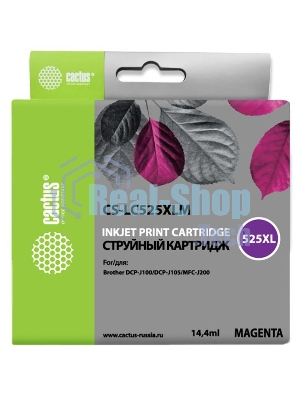 Картридж струйный Cactus CS-LC525XLM пурпурный (14.4 мл) для Brother DCP-J100/J105/J200