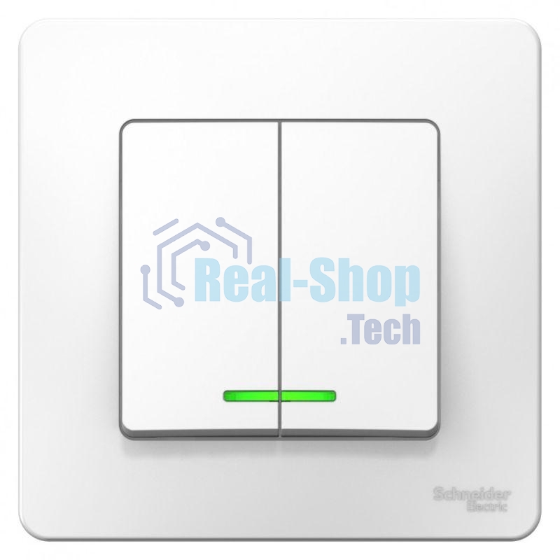 Выключатель 2-кл. СП Blanca (сх.5) 10А 250 В с подсветкой белый SchE BLNVS010511