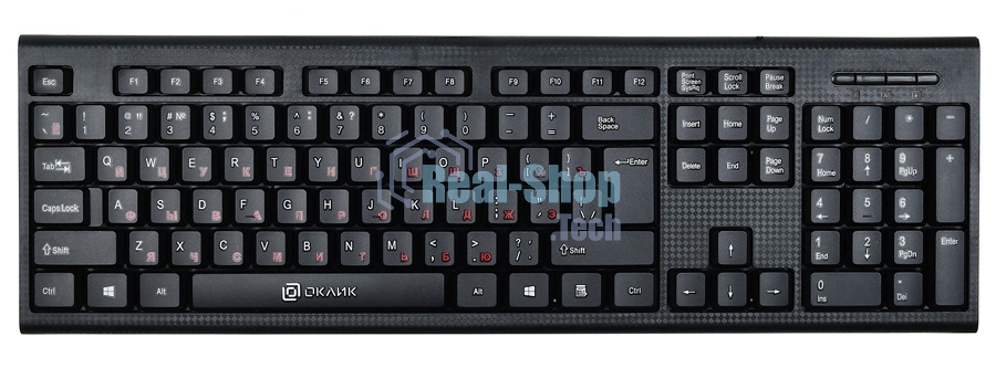 Клавиатура проводная Oklick 120M, USB, черный