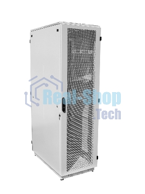 Шкаф коммутационный ЦМО ШТК-М-42.6.8-4ААА 42U 600x820 мм пер. дв. перфор. задн. дв. стал. лист 2 бок. пан. направл. под закл. гайки 550 кг серый