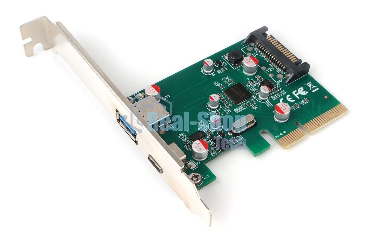 Контроллер USB Gembird SPCR-02, в PCI, порты: 2 внешн. USB 3.0 Type-C