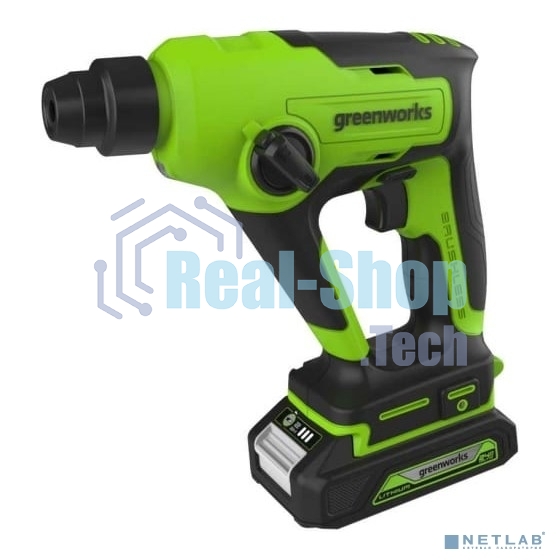 Перфоратор аккумуляторный бесщеточный GreenWorks GD24SDS1K2, 1,2 ДЖ, 24V, c АКБ 2А·ч и ЗУ, в сумке (3803107UA)