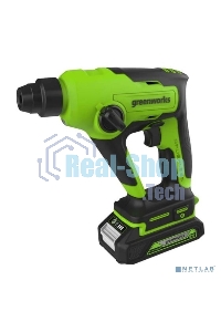 Перфоратор аккумуляторный бесщеточный GreenWorks GD24SDS1K2, 1,2 ДЖ, 24V, c АКБ 2А·ч и ЗУ, в сумке (3803107UA)