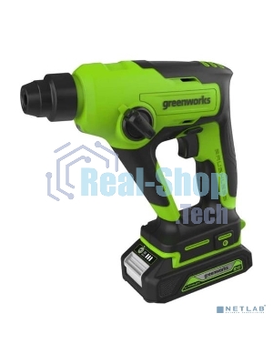 Перфоратор аккумуляторный бесщеточный GreenWorks GD24SDS1K2, 1,2 ДЖ, 24V, c АКБ 2А·ч и ЗУ, в сумке (3803107UA)
