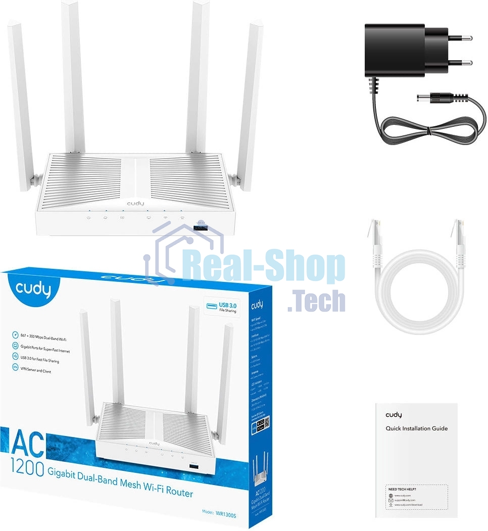 Маршрутизатор AC1200 Gigabit Wi-Fi Mesh Router with USB