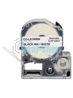 Картридж ленточный Cactus CS-LK3WBN черный шрифт, белый фон (9 мм, 9 м) для Epson LW300/LW400/LW700/LW600P/LW1000P/K400/Z700/Z900