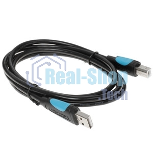 Кабель Vention USB 2.0 AM/BM - 1м. черный VAS-A16-B100