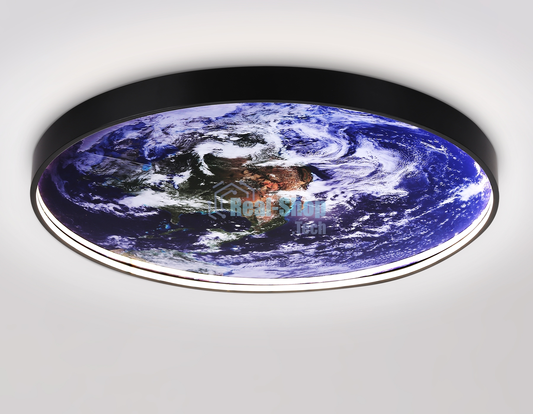 Настенно-потолочный светодиодный светильник Ambrella light FW11135 BK черный 38W LED 3000-6400K D600*38