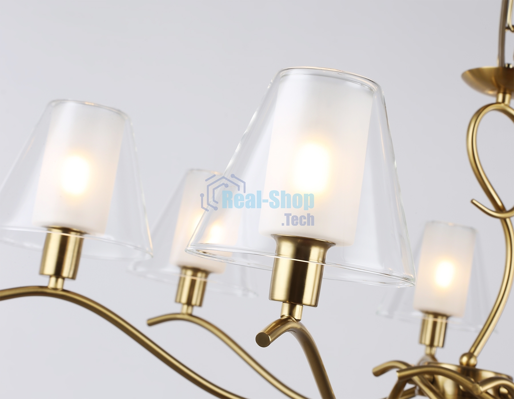 Люстра Ambrella light LH57093/7 BS/FR латунь/белый матовый E14/7 max 40W D840*790