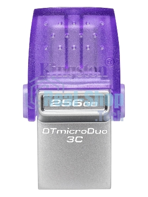 Флешка USB Kingston DataTraveler microDuo 3C (DTDUO3CG3/256GB), 256Gb, USB 3.2 Gen 1/Type-C, R/W 200/15, фиолетовый