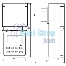 Розетка с таймером Feron (недельная) в защитном корпусе IP 44 3500W/16A 230V, 61926(TM23)