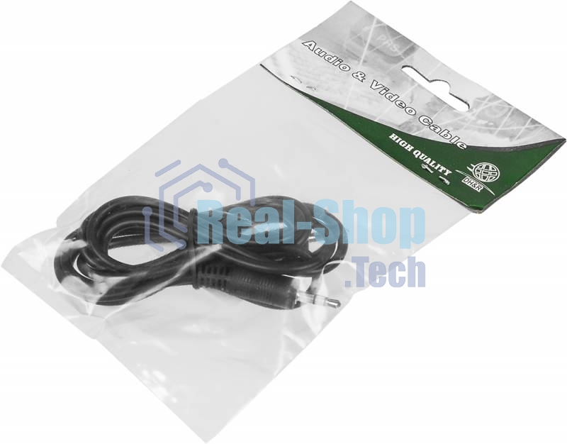 Кабель аудио 1.5м Jack/Jack 3.5мм Ningbo male/male, черный, JAAC002-1.5