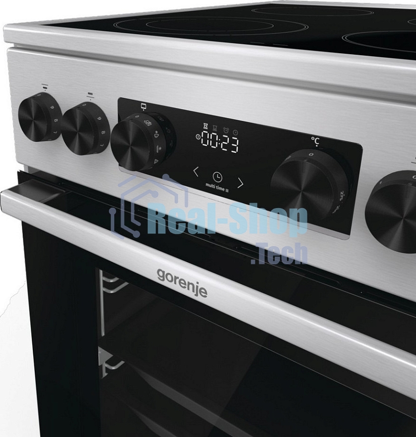 Плита электрическая Gorenje GECS5C70XA серебристый, конфорок 4 электрических, духовка 70 л, 50 см x 85 см x 59.4 см