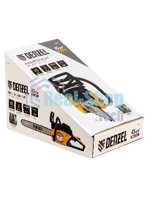 Пила цепная бензиновая Denzel DGS-4516 шина 40 см, 45 см 3, 3,0 л.с., шаг 3/8, паз 1,3 мм, 57 зв