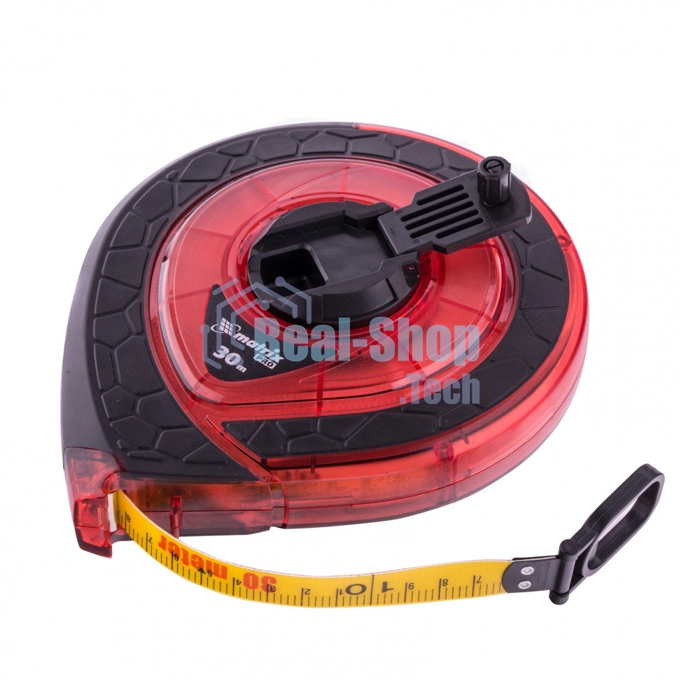 Рулетка геодезическая Matrix 30 м х 15 мм, закр. корп., фибергласс. лента, двухст. шкала, PRO