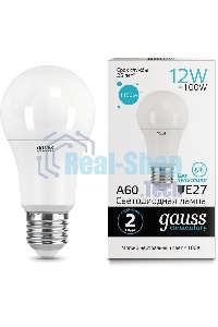 Лампа светодиодная Gauss 23222 LED Elementary A60 12W E27 1150lm 4100K 1/10/50 0