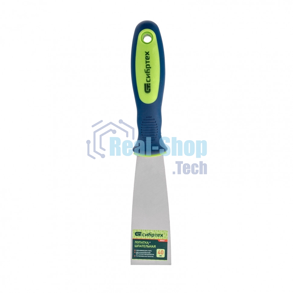 Шпательная лопатка из нержавеющей стали Сибртех, 40 мм, 2-комп. ручка
