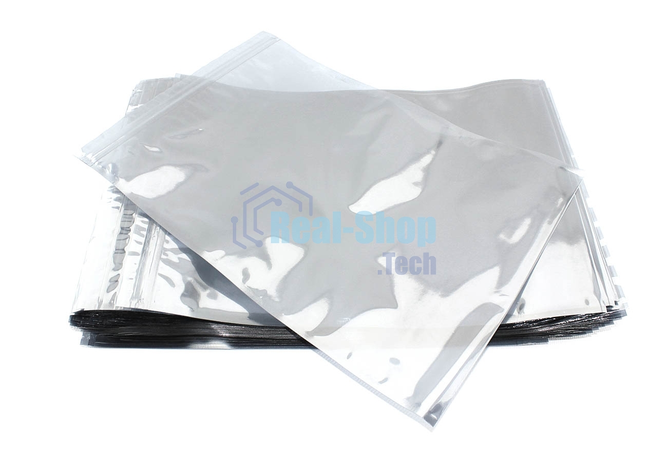 Упаковка 100 шт. антистатических пакетов с зип-локом 23х33см