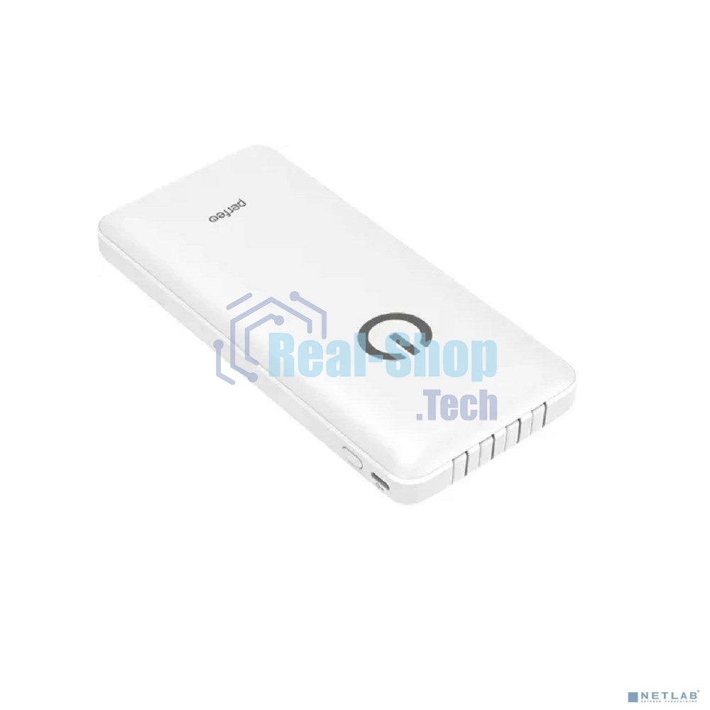 Портативный аккумулятор Powerbank Perfeo ABSOLUTE 10000mah In Micro usb,USB /Out USB,Micro usb,Type-C,Lightning, 2.1А/ белый (PF_B4879)