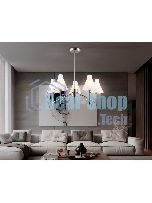 Люстра Ambrella light LH57123/5 SN/FR никель/белый матовый E14/5 max 40W D650*590