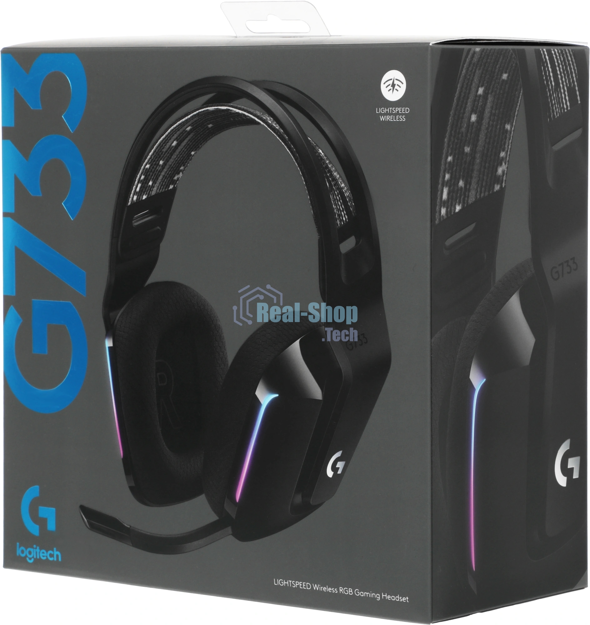 Гарнитура проводная с микрофоном Logitech G733 Lightspeed черный мониторные Radio оголовье (981-000867)