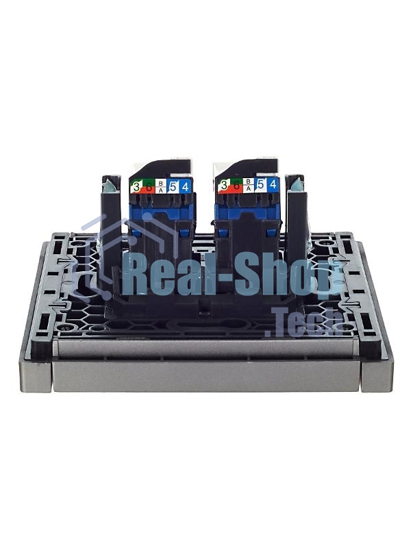 Розетка компьютерная IEK FORTE&PIANO FP534 2-ая RJ45 кат.6 сталь
