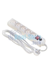 Сетевой фильтр BURO Сетевой фильтр, 5 розеток, 3 метра, (500SH-3-W), белый 992290