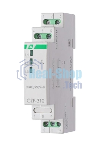 Реле контроля фаз CZF-310 (1 модуль; монтаж на DIN-рейке; 3х400/230+N 8А 1NO/NC IP20) F&F EA04.001.005