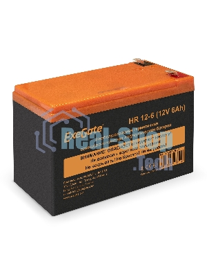 Аккумуляторная батарея ExeGate EX288653RUS HR 12-6 (12V 6Ah 1224W, клеммы F2+F1-)