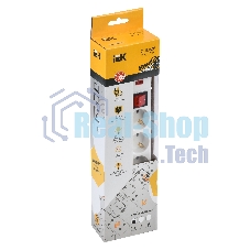 Сетевой фильтр Iek WFP10-16-05-01-N СФ-05К-выкл. 5 мест 2Р + PE/1,5 метра3х1 мм2