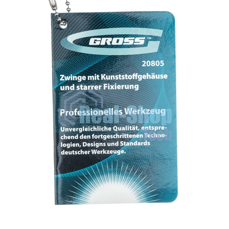 Струбцина Gross 20805 клещеобразная пластиковый корпус храповый механизм жесткой фиксации 4''/100м