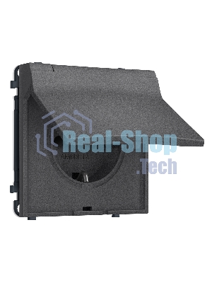 Комплект механизма электрической розетки SIGMA Антрацит серый 50Hz 2P+E с/з с/ш и крышкой IP44 16A-250V QUANT PRO (SP6580, PR141)