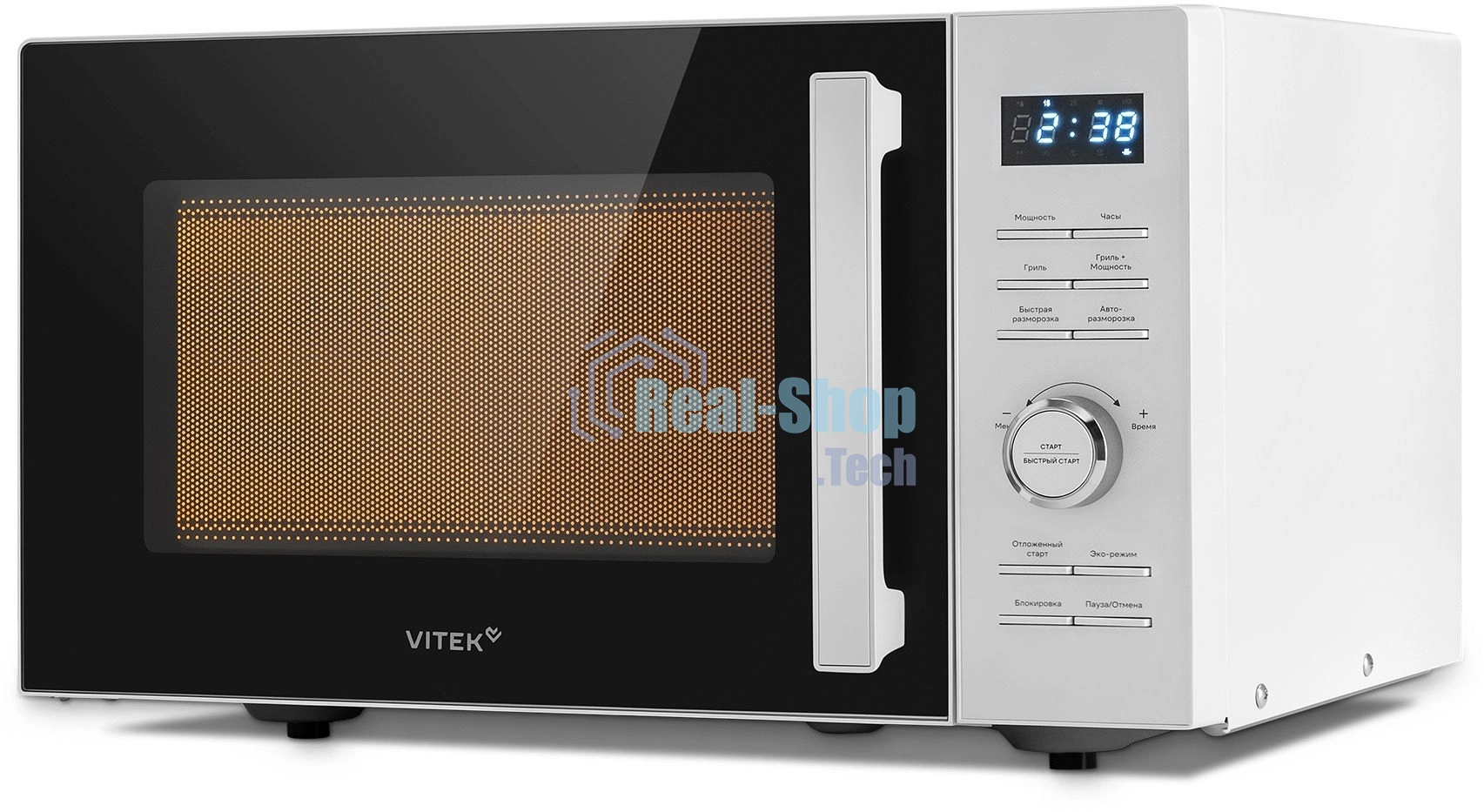 Микроволновая печь Vitek VT-MW1825 белый, 25 л, 900 Вт, переключатели - кнопки, поворотный механизм