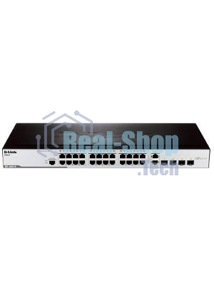 Коммутатор D-Link DES-3200-28/C1A, 24×100 Мбит/с + 2×1 Гбит/с Combo, управляемый