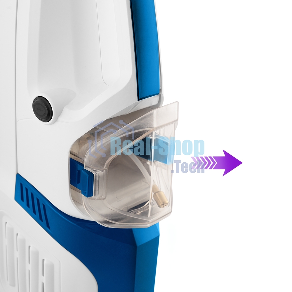 Пылесос вертикальный паровой Kitfort KT-556 белый, питание от сети, 1700 Вт, уборка сухая/паром, пылесборник 0.4 л