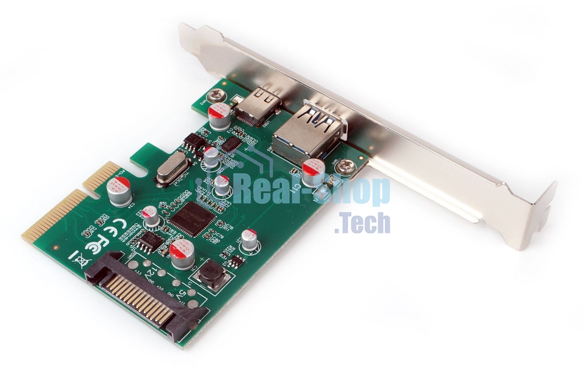 Контроллер USB Gembird SPCR-02, в PCI, порты: 2 внешн. USB 3.0 Type-C
