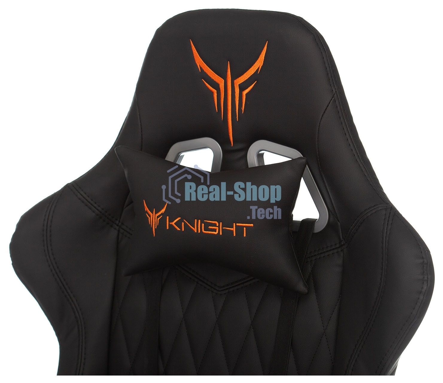 Кресло игровое Knight ARMOR черный, ромбик, эко.кожа, с подголовником, крестовина металл