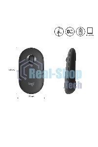 Мышь беспроводная Logitech Pebble M350 графитовый, 1000 dpi, радиоканал, Bluetooth, USB, кнопки - 3