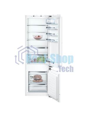 Холодильник Bosch KIS87AFE0 Встраиваемый двухкамерный 177.2х54.1х54.5 см, 272 (211+64) л, LED Освещение, зона свежести Hydrofresh, BigBox в морозилке