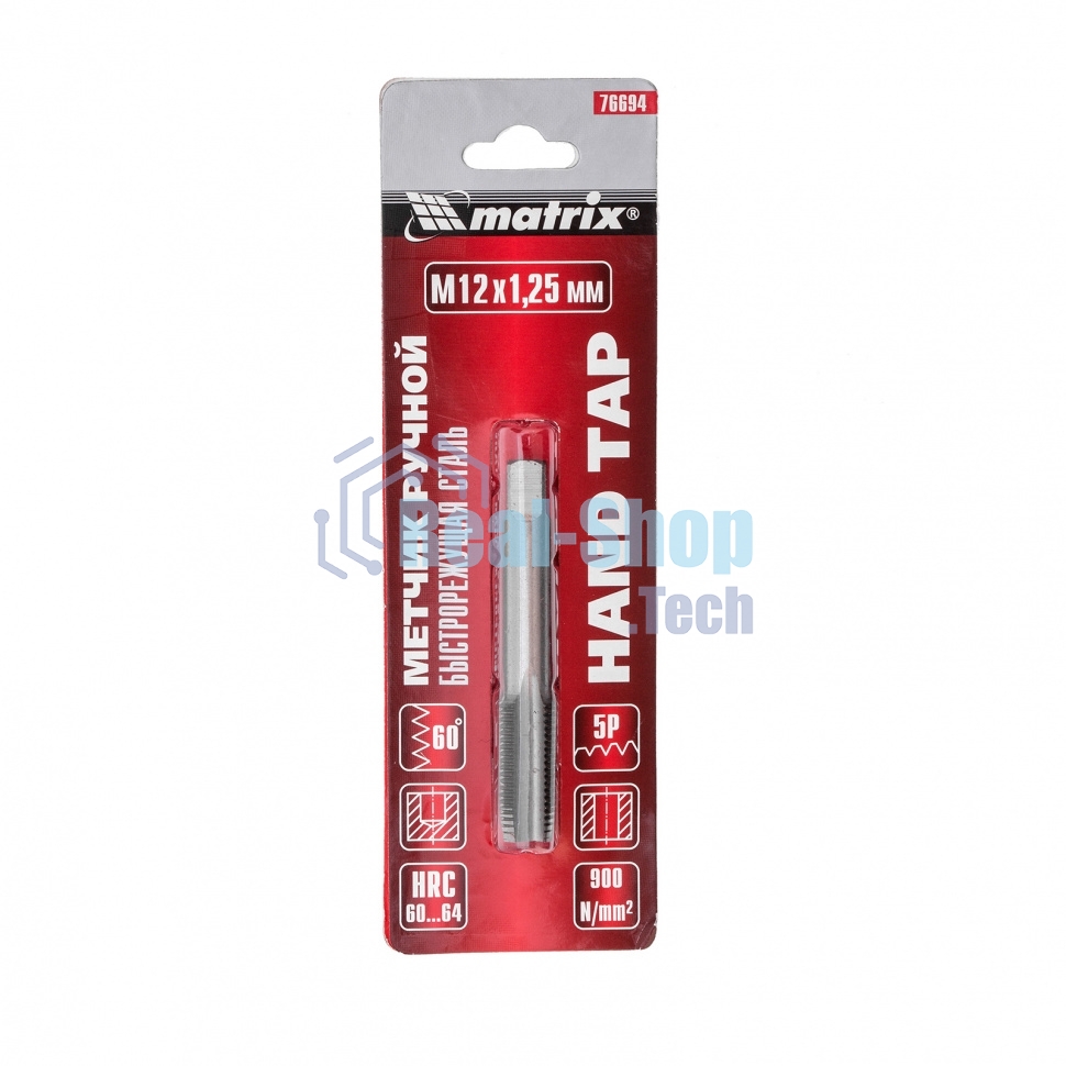 Метчик Matrix ручной М12x1,25 мм, Р6М5