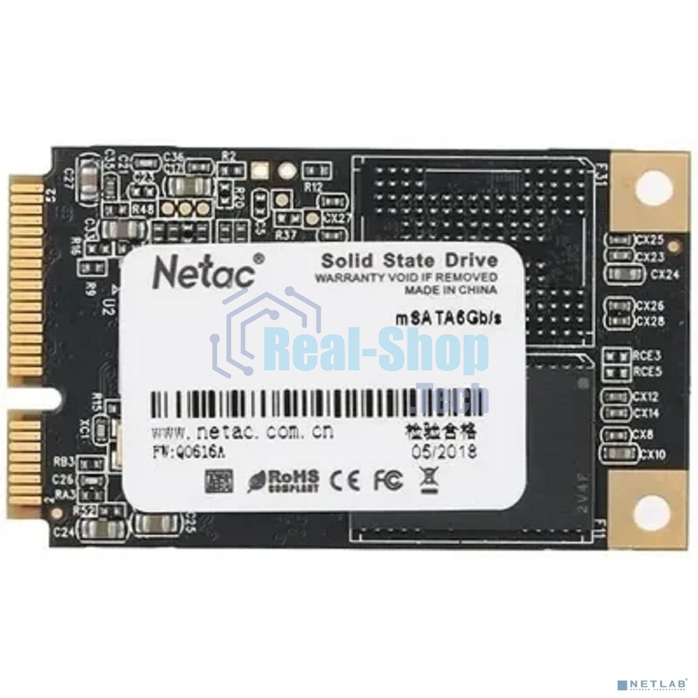 Накопитель SSD Netac N5M, 256Gb, mSATA, R/W 560/520