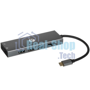 Адаптер VCOM CU459 Type-Cm --> RJ-45+2USB3.0(f) + PD100 Вт Alum Shell