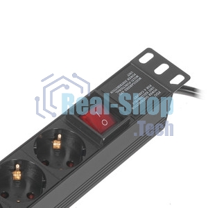 Блок розеток горизонтальный ExeGate ServerPro PDU-19H803 Al-8S-EU2-SW, 19