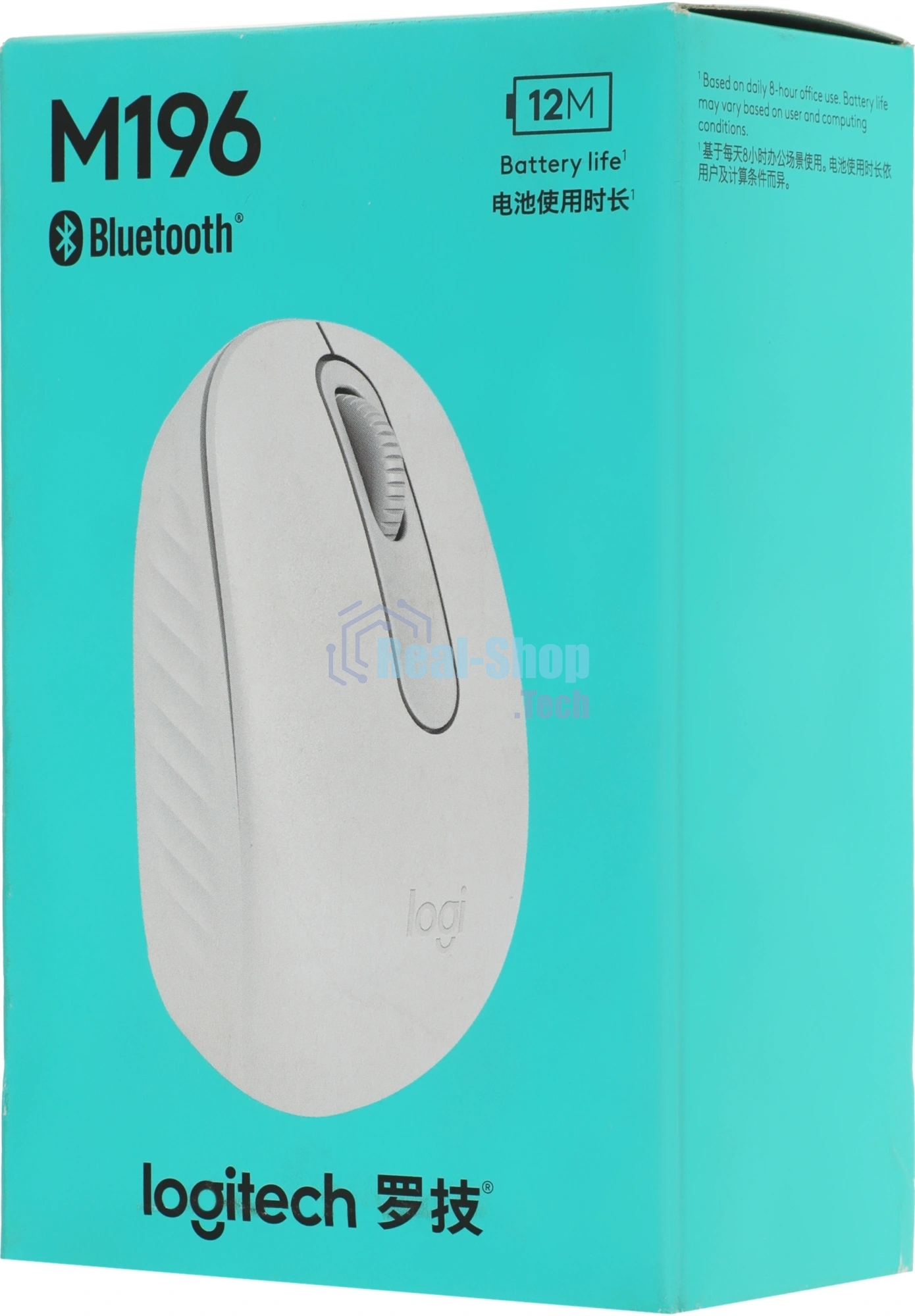 Мышь беспроводная Logitech M196 белый, 1000 dpi, Bluetooth, кнопки - 3