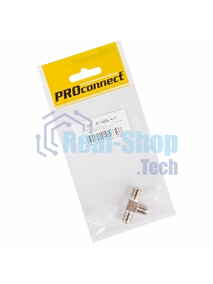 Переходник антенный, (3-гнезда F), тройник, (1 шт.) (пакет) PROconnect