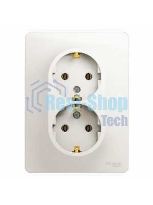 Розетка 2-м Glossa 16А с заземл. в сборе перламутр SchE GSL000624