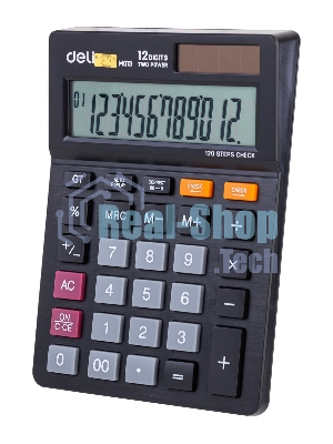 Калькулятор настольный Deli EM01320 черный 12-разр.