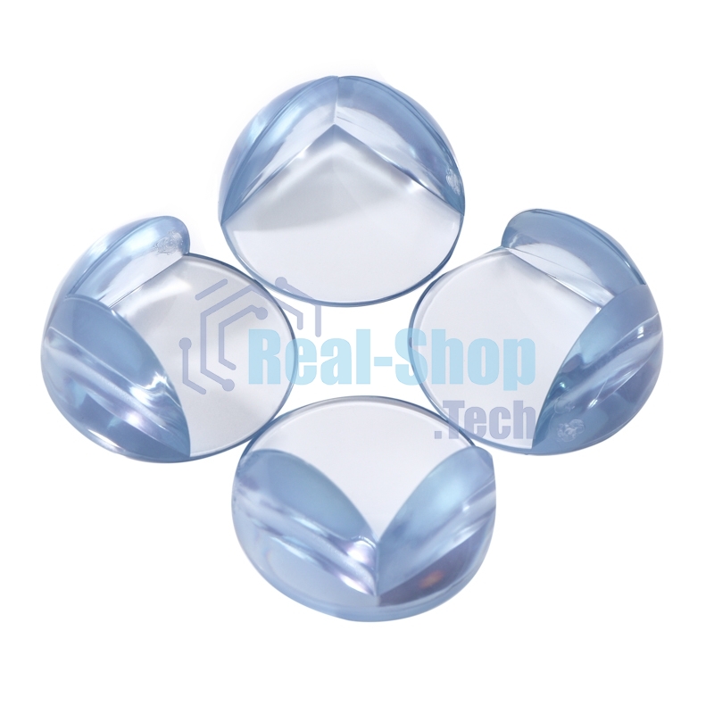 Прозрачные круглые накладки-протекторы для мебели (4.2x4.2x1.5 см). 4 шт.