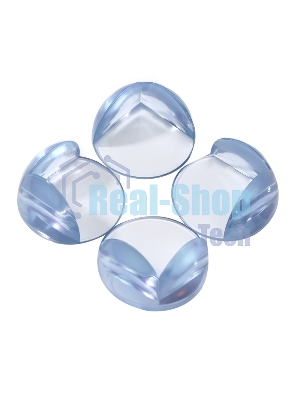 Прозрачные круглые накладки-протекторы для мебели (4.2x4.2x1.5 см). 4 шт.